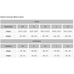 Arctica Adult Black Kat GS Race Suit -Utah Ski Gear Store Arcticaadultsizechart 1