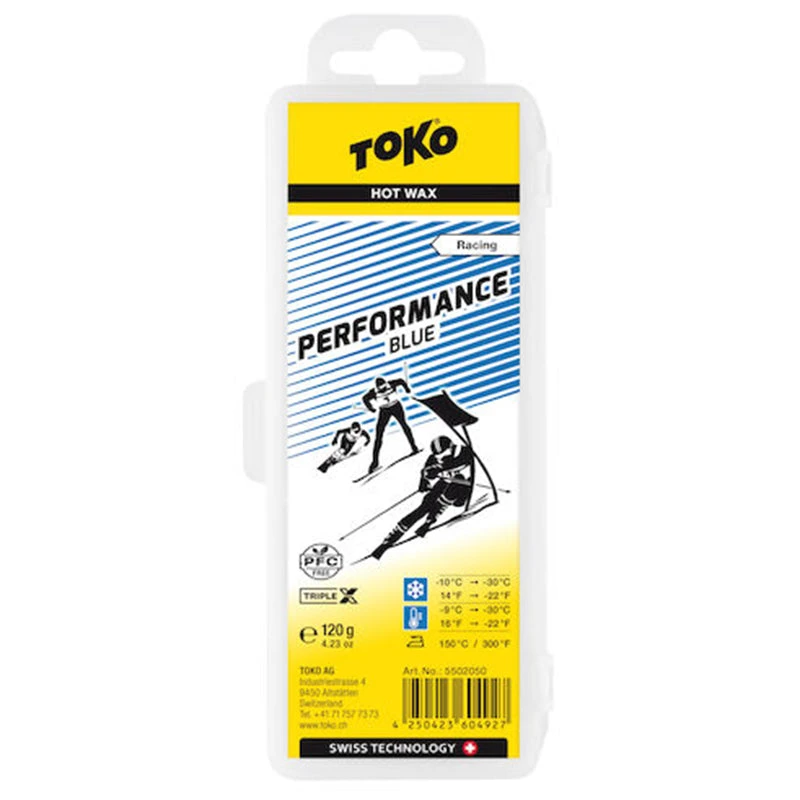 Toko Performance Ski And Snowboard Hot Wax 120g Blue - Fluoro Free 1 Toko Performance Ski And Snowboard Hot Wax 120g Blue - Fluoro Free