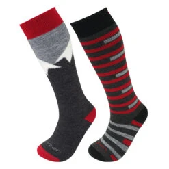 Lorpen Kids 2-Pack Ski Socks -Utah Ski Gear Store USG LORPEN KIDS 2 PACK RED
